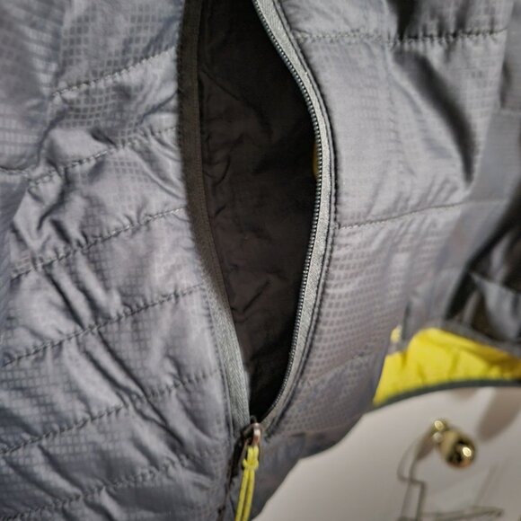 Eddie Bauer Grey/Yellow Reversible Light Down Jacket [Size: Men's Small] - Picture 4 of 7